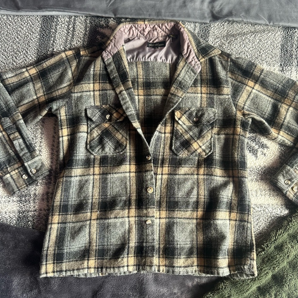 D.H. LTD. Wool Plaid Jacket in Gray and Taupe